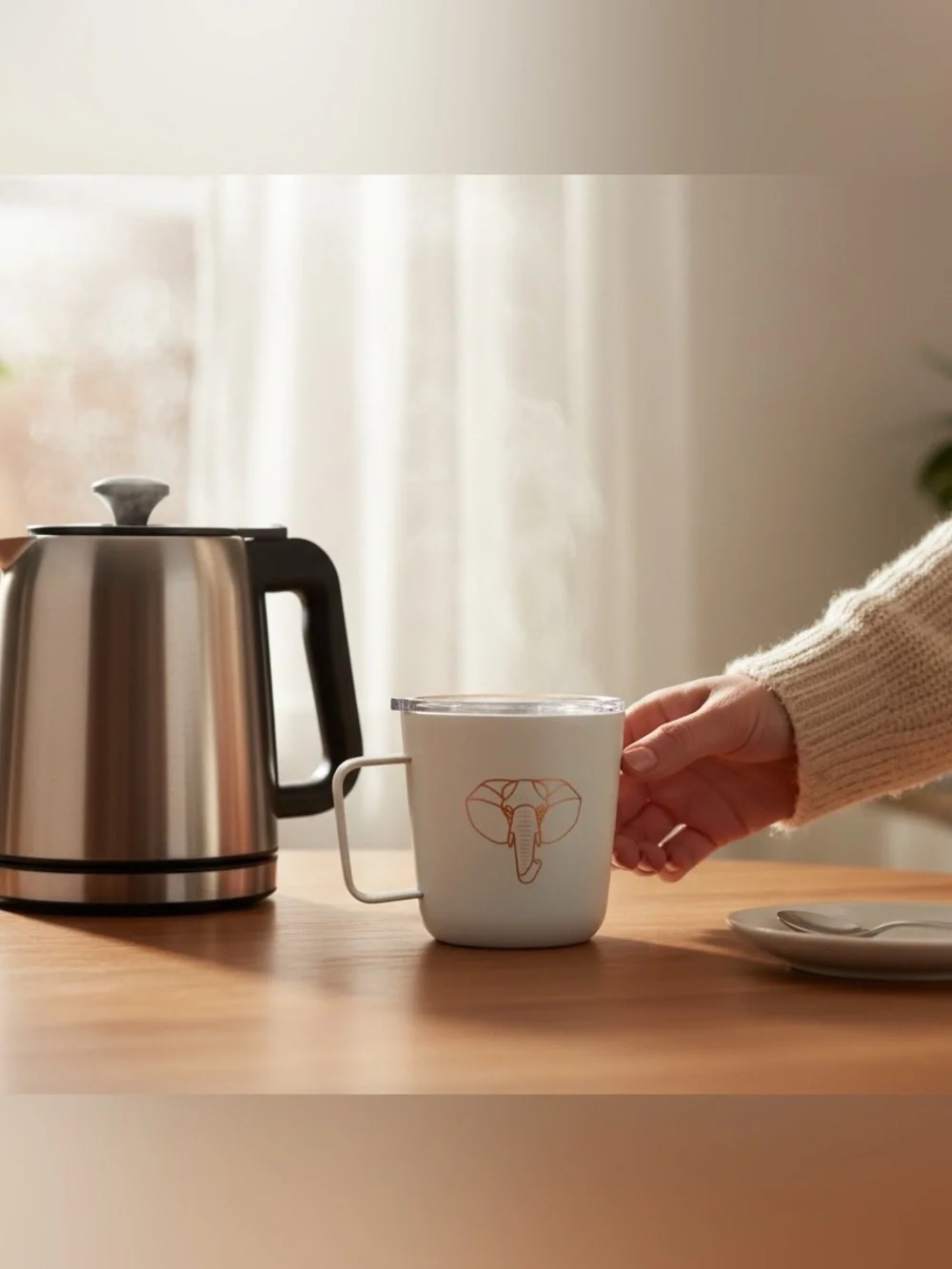 Sseko White Together Coffee Travel Mug